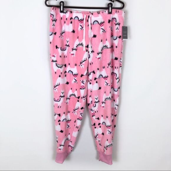 NWT PJ Couture Sweet Dreams Llama Plush PJ Pants - Picture 1 of 6